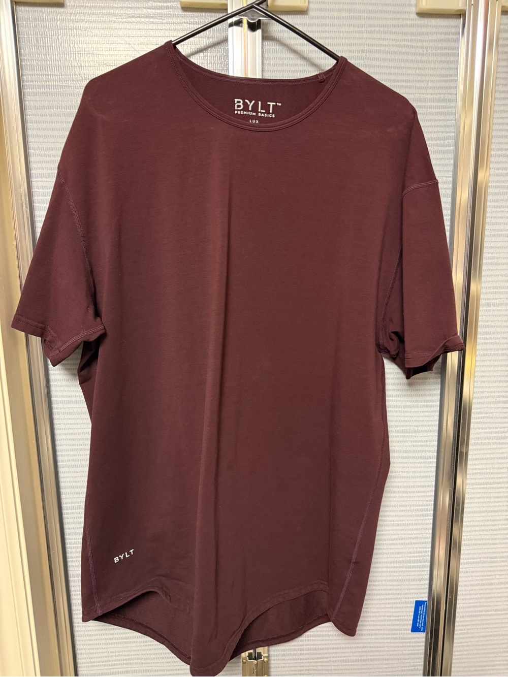 Bylt Basics Lux Men's XL Crew Neck T-Shirt in Burgundy/Maroon
